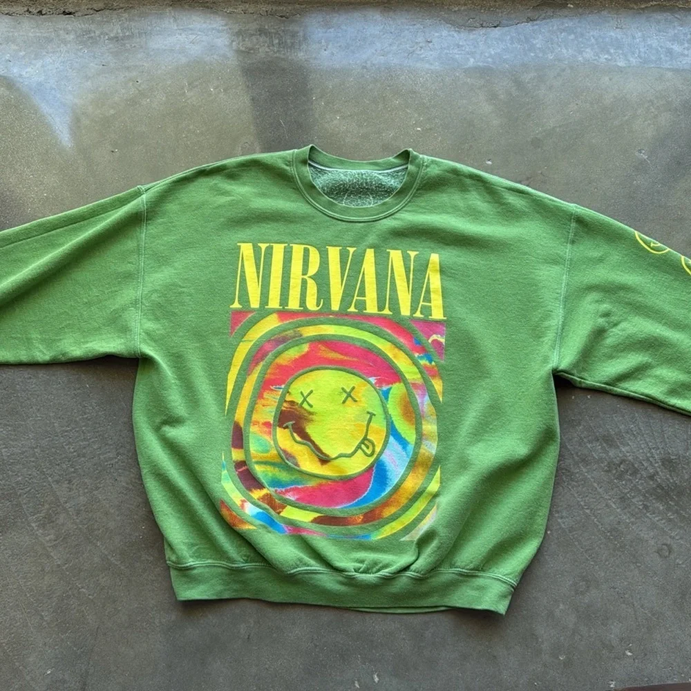 UO Nirvana Smile Oversized Crew Neck Sweathirt - Picture 5 of 14